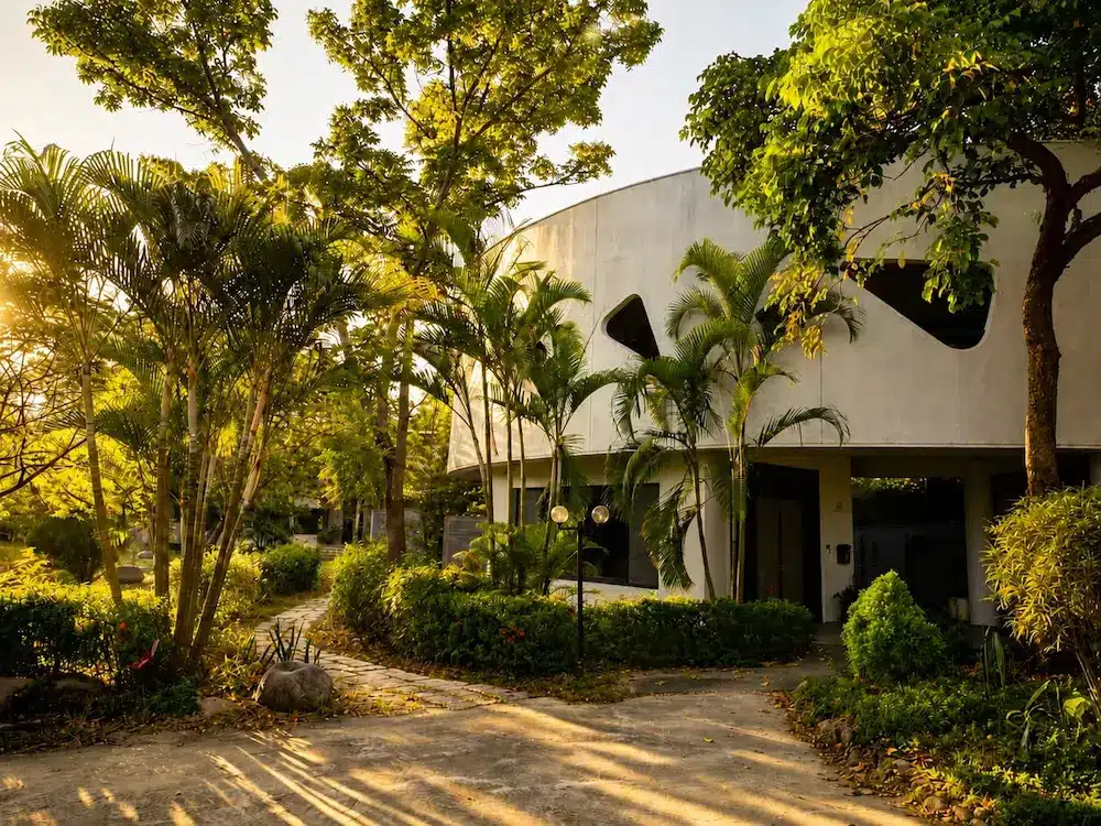 ananda-suruci yoga-retreat-center Ananda Suruci wellness centre and gardens at dusk